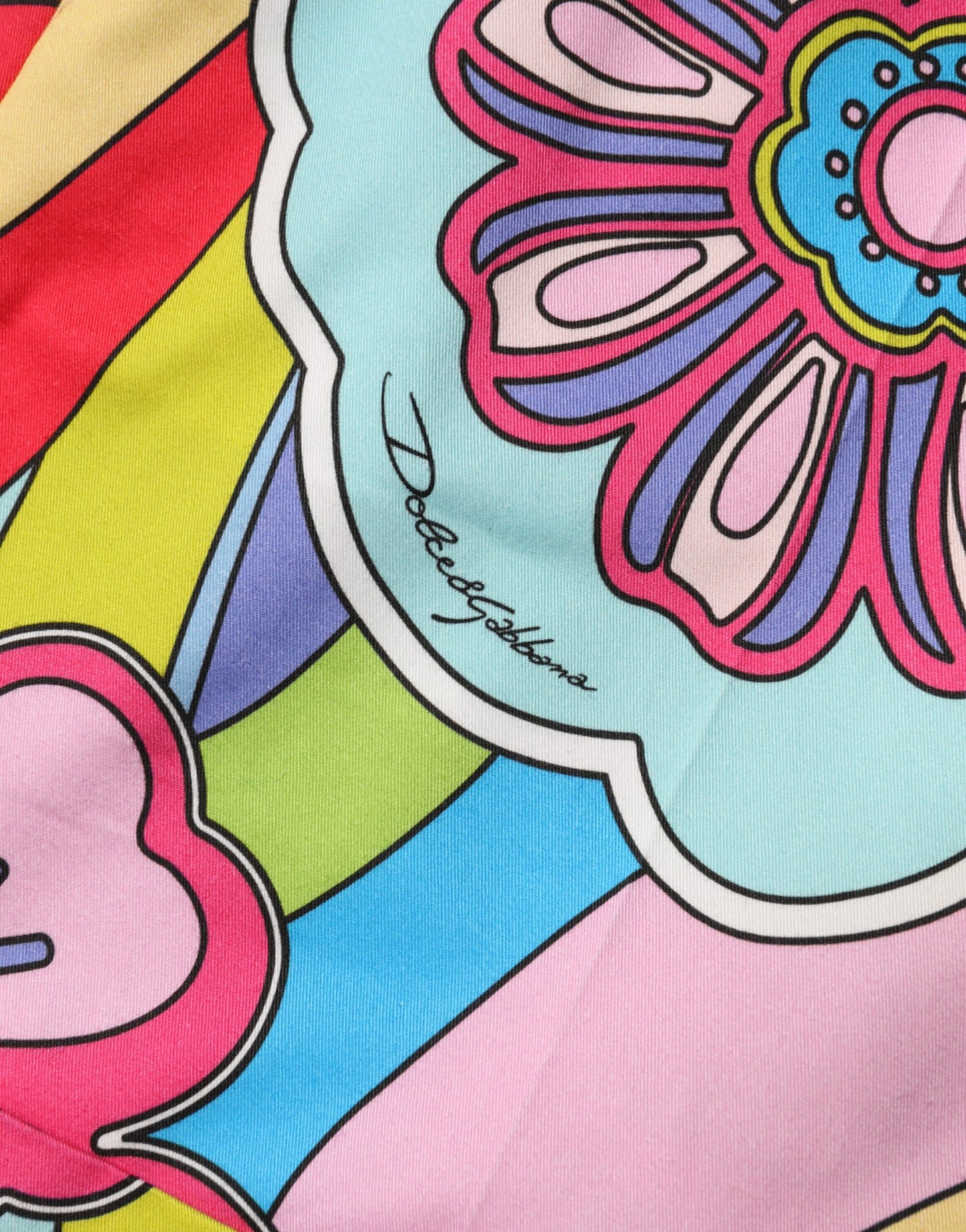 Dolce & Gabbana Multicolor Graphic High Waist Bermuda Shorts