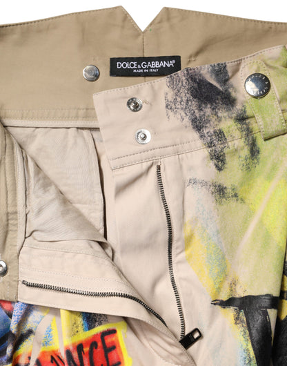 Dolce & Gabbana Women's High Rise Cotton Bermuda Shorts - Multicolor Print