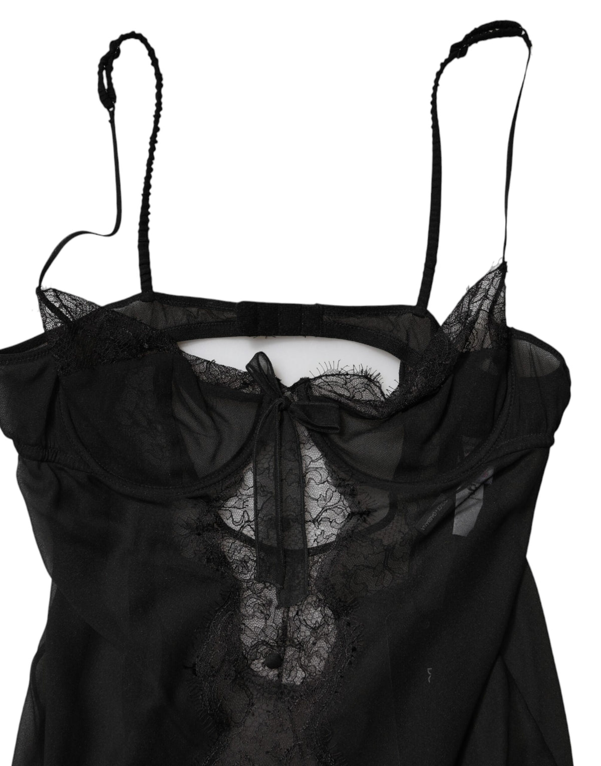 Dolce & Gabbana Women's Polyamide Viscose Silk & Lace Tank Top - Black Floral