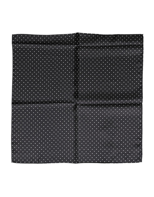 Dolce & Gabbana Silk Foulard Square Wrap Scarf - Black White