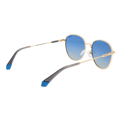 Polaroid Panto Polarized Gradient Medium-Tint Metal Sunglasses - Gold