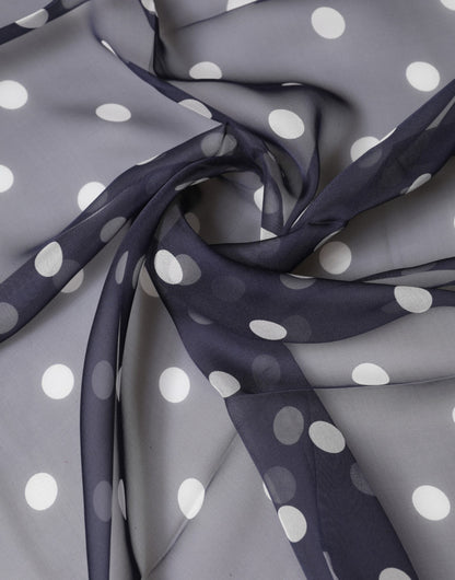 Dolce & Gabbana Blue Polka Dot Silk Square Foulard 91.5cm x 89.5cm Scarf