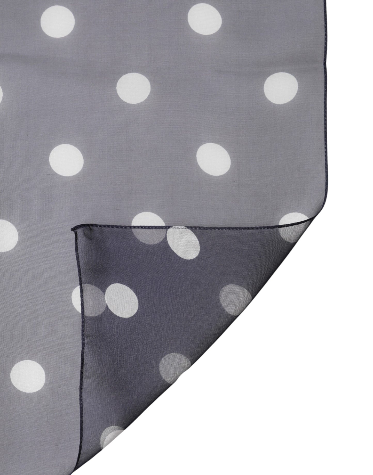Dolce & Gabbana Blue Polka Dot Silk Square Foulard 91.5cm x 89.5cm Scarf