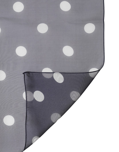 Dolce & Gabbana Blue Polka Dot Silk Square Foulard 91.5cm x 89.5cm Scarf