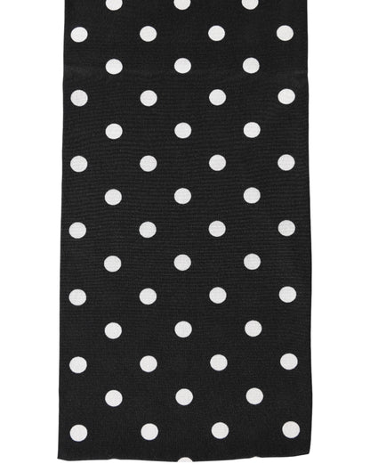 Dolce & Gabbana Black Polka Dot Neck Wrap Foulard 150cm x 12.5cm  Scarf