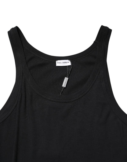 Dolce & Gabbana Black Sleeveless Round Neck Tank Top  T-shirt