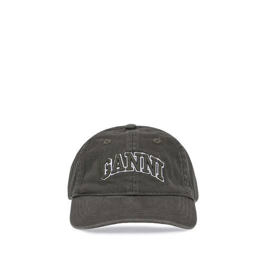 Ganni Green Cotton Cap (Baseball Hat)
