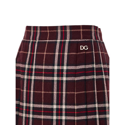Dolce & Gabbana Bordeaux Wool Mini Skirt
