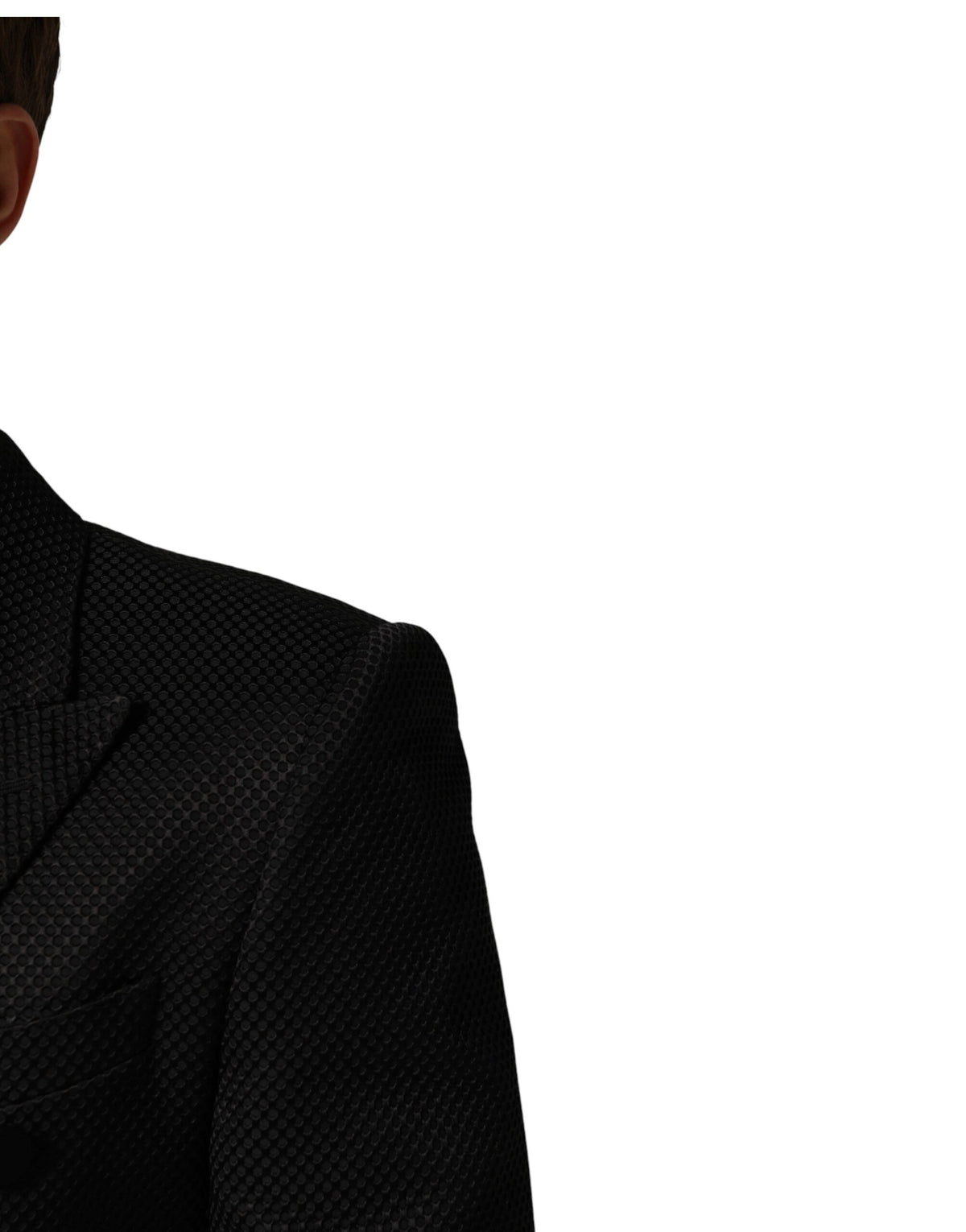 Dolce & Gabbana Men's Double Breasted Silk Cotton & Polyester Blazer - Black