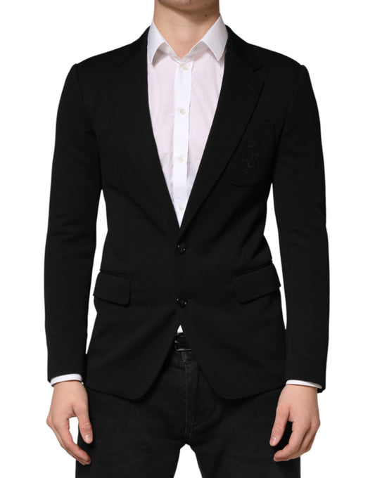 Dolce & Gabbana Men's Single Breasted Virgin Wool Silk & Polyamide Blazer - Black