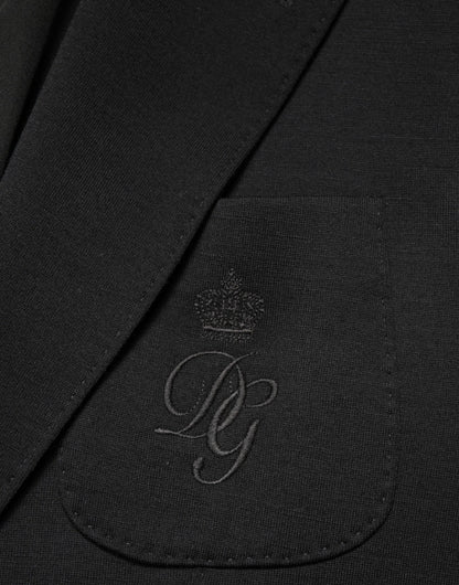 Dolce & Gabbana Men's Single Breasted Virgin Wool Silk & Polyamide Blazer - Black