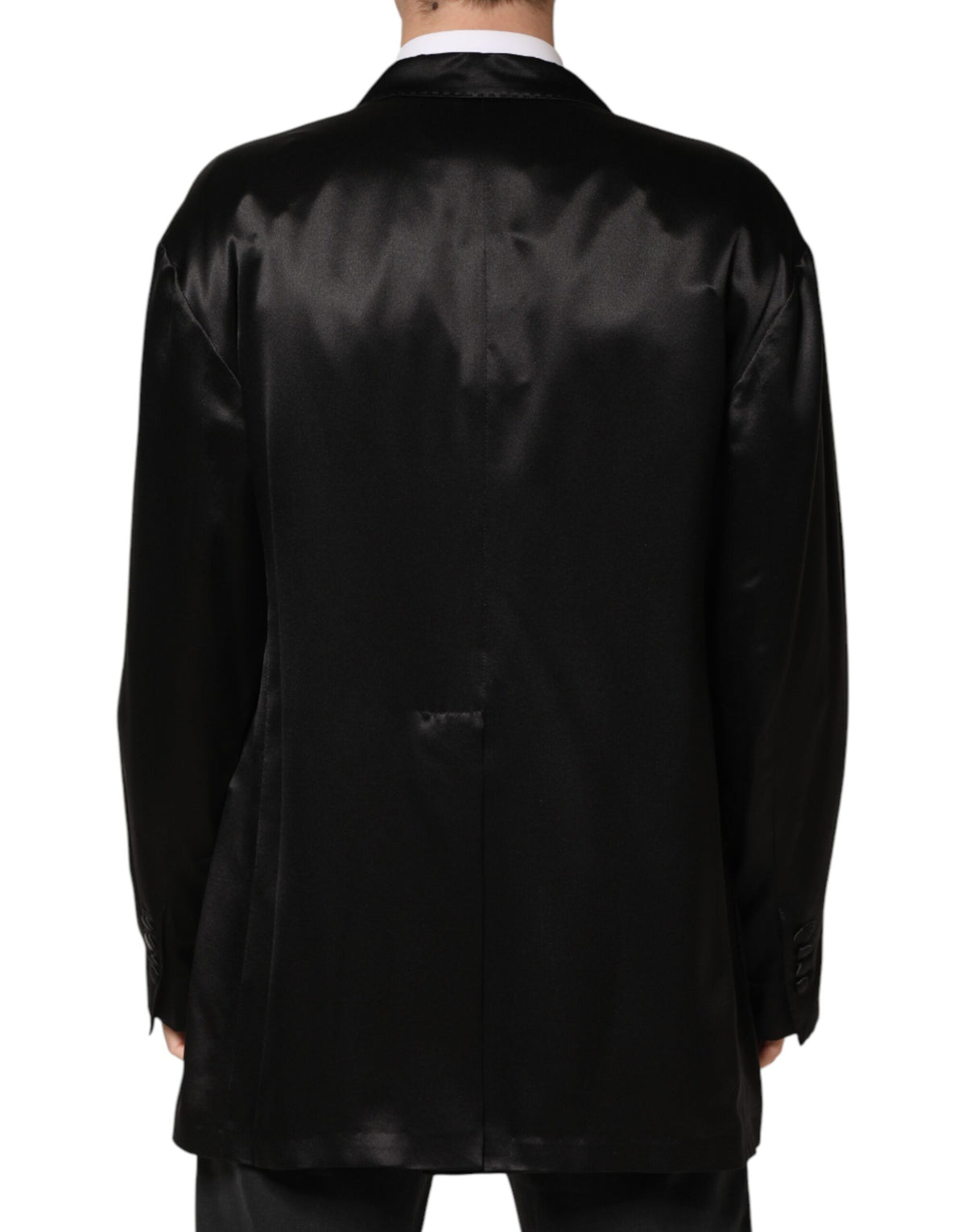 Dolce & Gabbana Men's Double Breasted Silk Blazer - Black