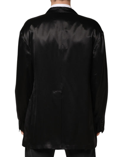 Dolce & Gabbana Men's Double Breasted Silk Blazer - Black