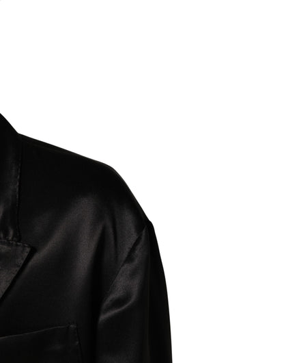 Dolce & Gabbana Men's Double Breasted Silk Blazer - Black
