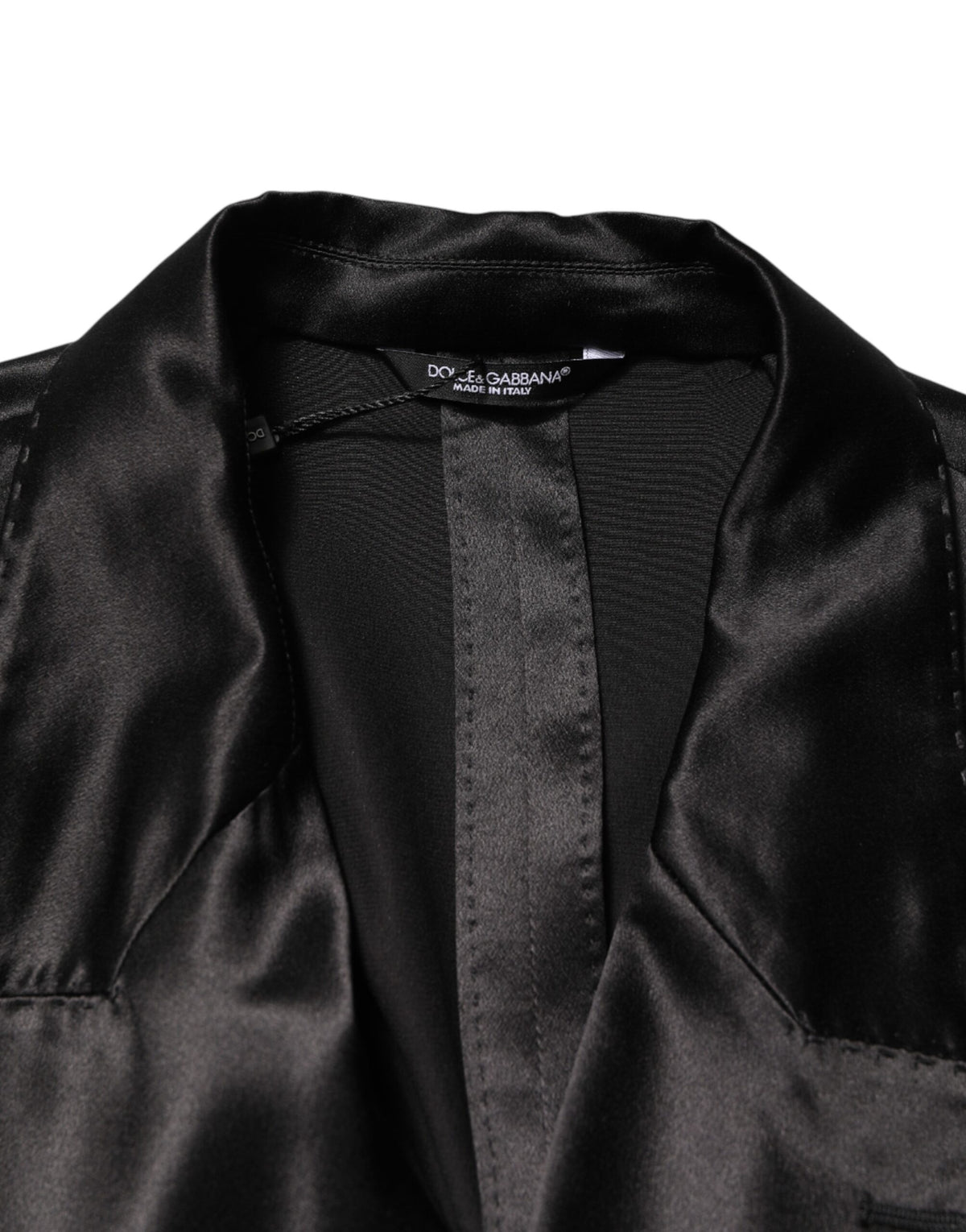 Dolce & Gabbana Men's Double Breasted Silk Blazer - Black