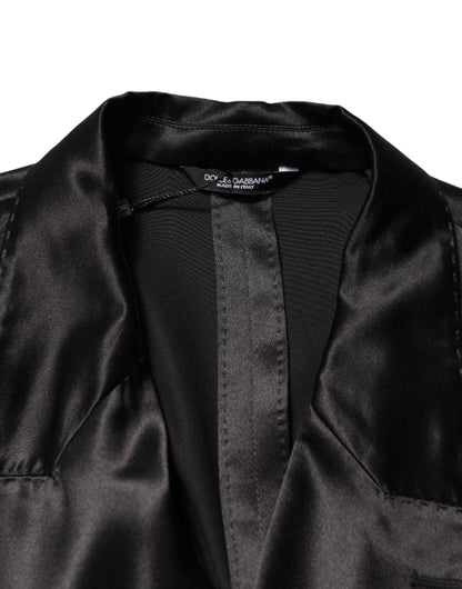Dolce & Gabbana Men's Double Breasted Silk Blazer - Black
