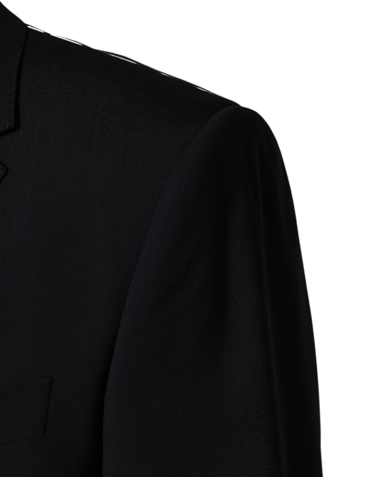 Dolce & Gabbana Men's Single Breasted Viscose & Virgin Wool Blazer - Black