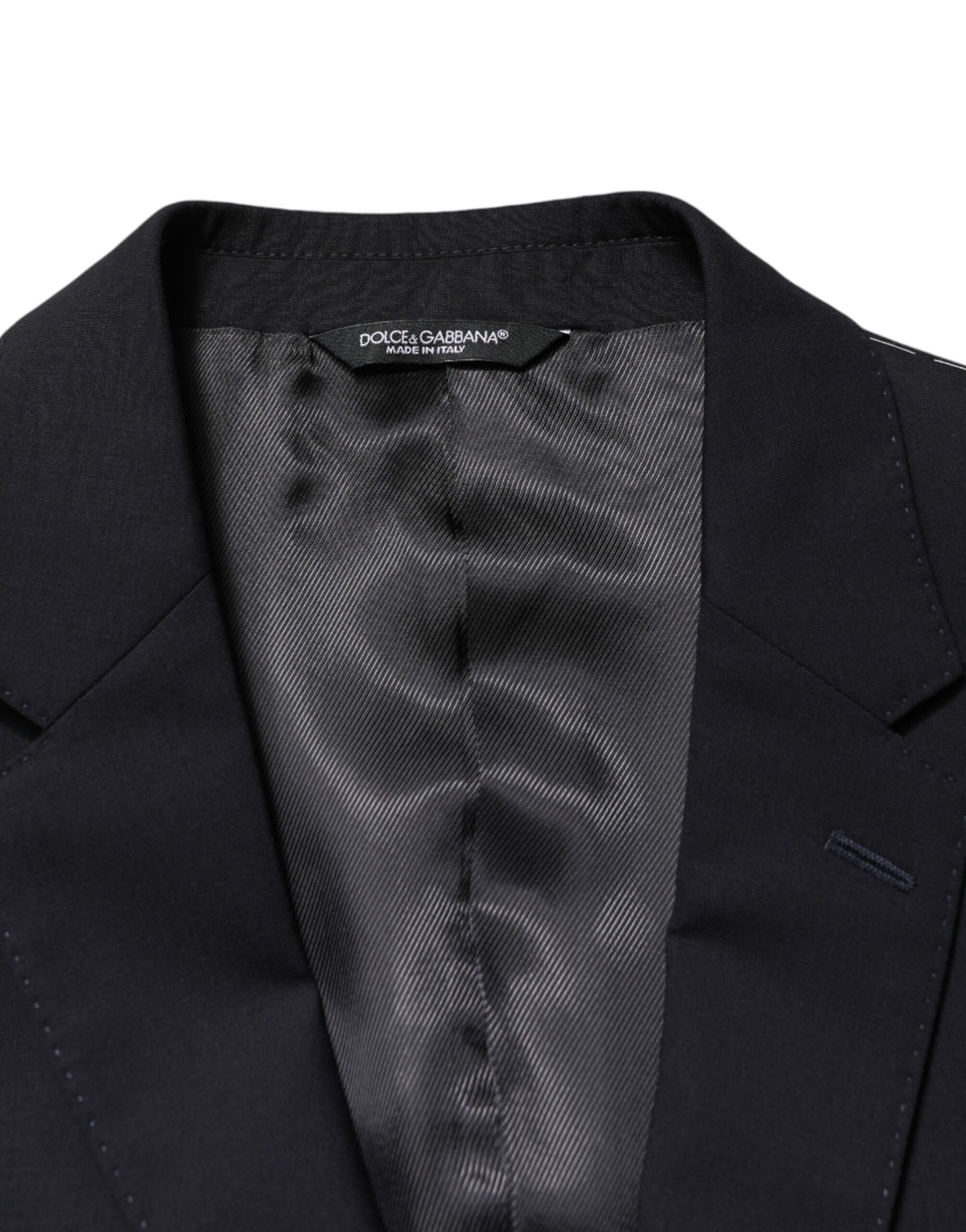 Dolce & Gabbana Men's Single Breasted Viscose & Virgin Wool Blazer - Black