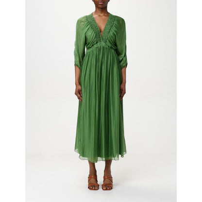 Kaos Green Silk Casual Dress