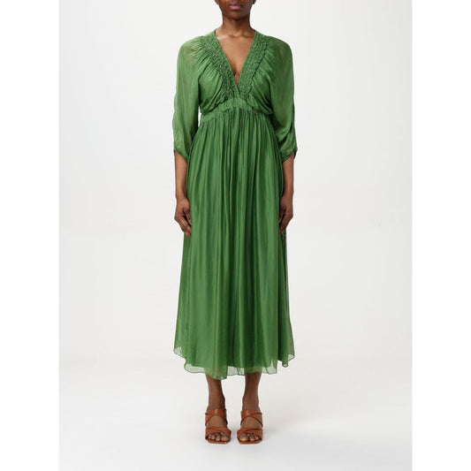 Kaos Green Silk Casual Dress
