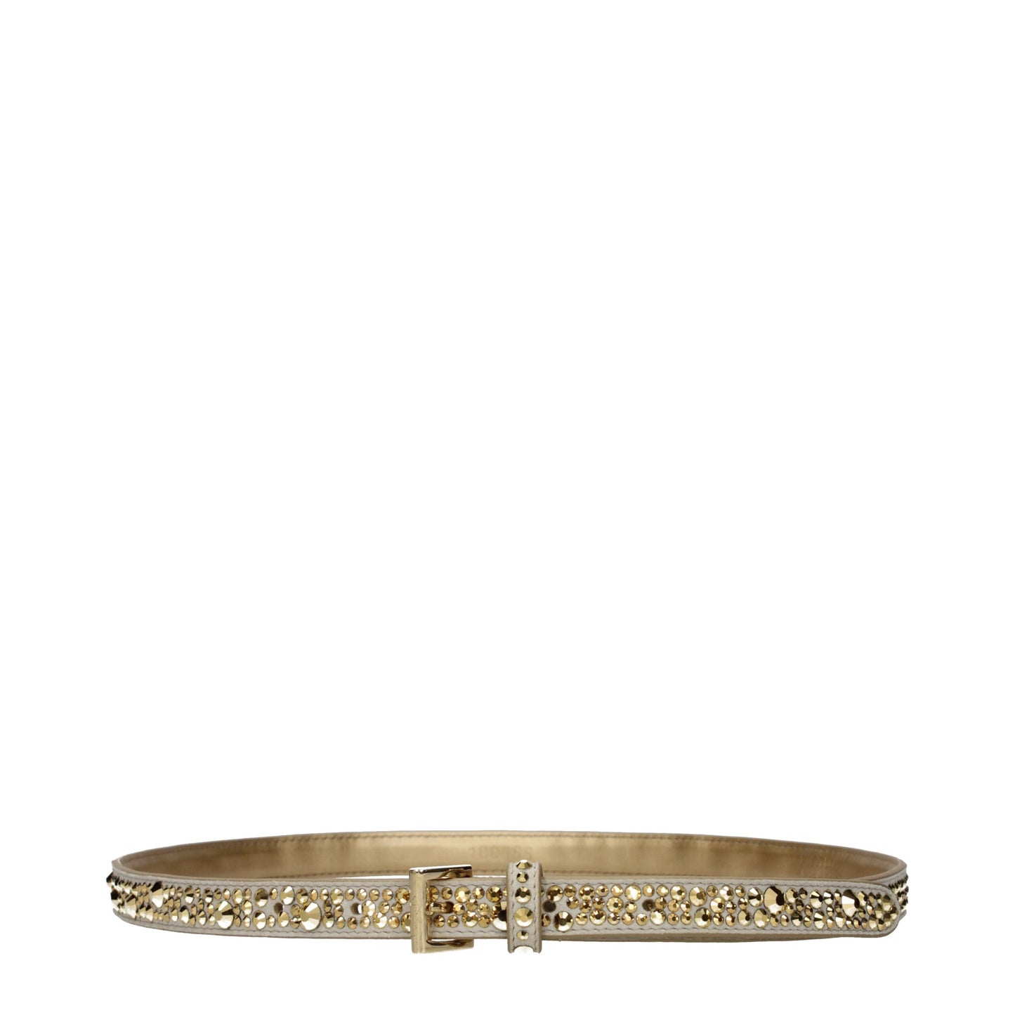 Belt by Prada for women in suede leather & rhinestone gold features an distinguished design, perfectly showcasing the sophisticated craftsmanship of this distinguished Suede Leather & Rhinestone Belt.