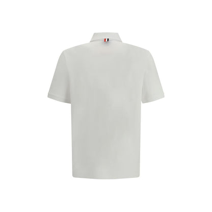 Thom Browne White Cotton Polo Shirt