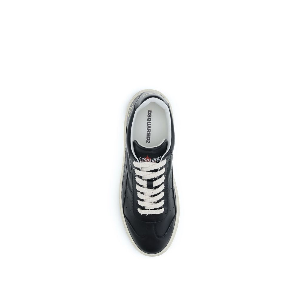 Dsquared² Black Calf Leather Bos Taurus Sneakers