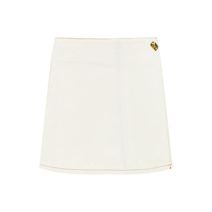 Ganni White Cotton Mini Skirt