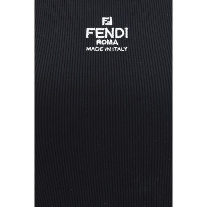 Fendi Black Cotton Tank Tops