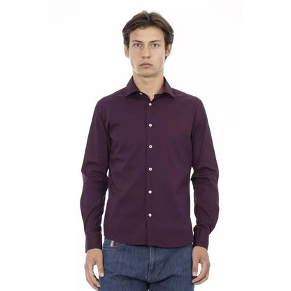 Baldinini Trend Bordeaux Cotton Dress Shirt