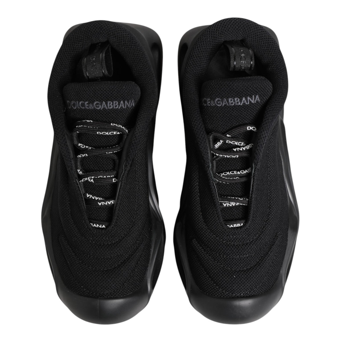 Dolce & Gabbana Women's Low Top Slip On Chunky Polyester & Viscose Sneakers - Black