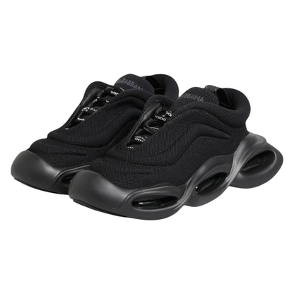 Dolce & Gabbana Women's Low Top Slip On Chunky Polyester & Viscose Sneakers - Black