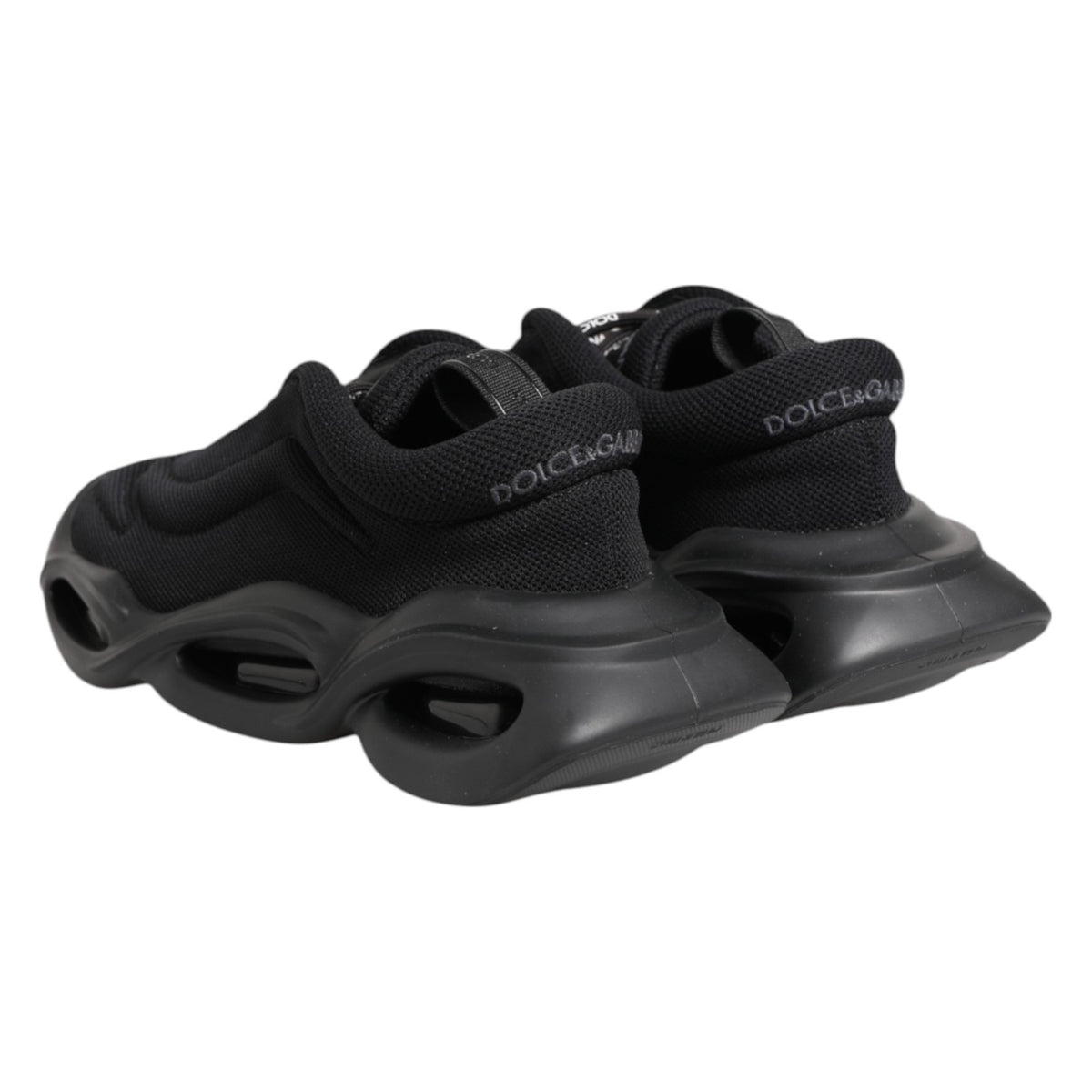 Dolce & Gabbana Women's Low Top Slip On Chunky Polyester & Viscose Sneakers - Black