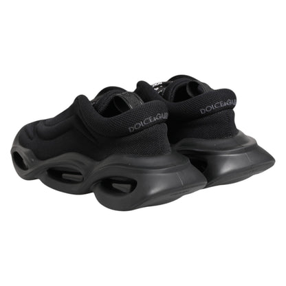 Dolce & Gabbana Women's Low Top Slip On Chunky Polyester & Viscose Sneakers - Black