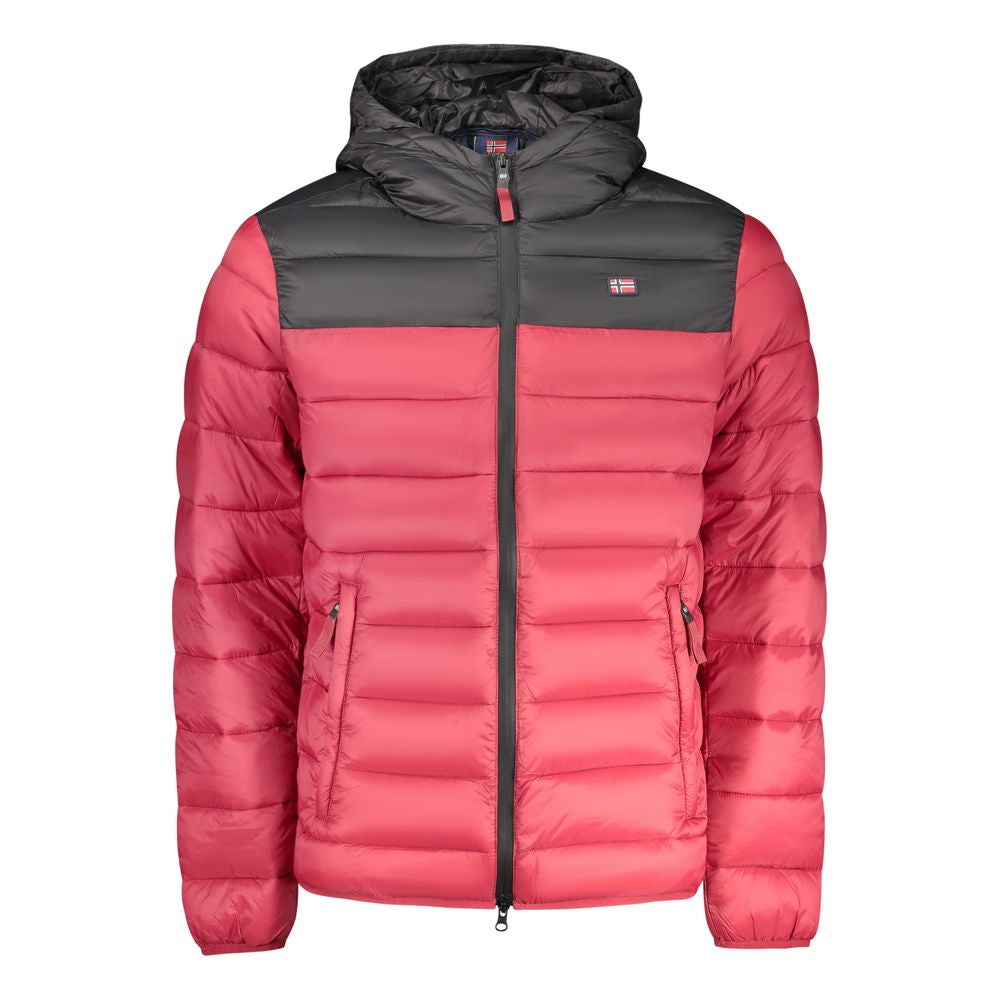Windbreaker Jacket by Norway 1963 for men in polyamide & polyester red showcases a modern silhouette, integrating pockets & windproof and a modern for a sophisticated finish.