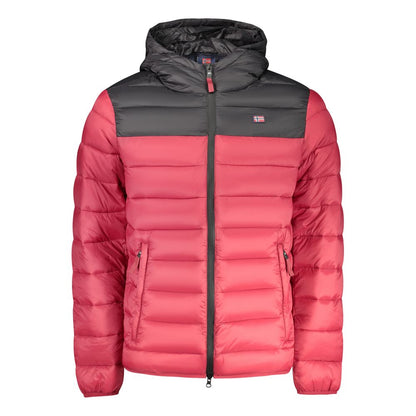 Windbreaker Jacket by Norway 1963 for men in polyamide & polyester red showcases a modern silhouette, integrating pockets & windproof and a modern for a sophisticated finish.