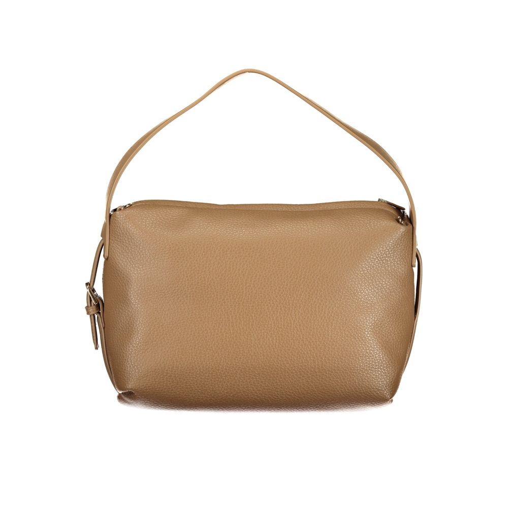 Shoulder Handbag by Mario Valentino for women in polyethylene brown features a refined silhouette, showcasing a secure zipper, organized internal-pockets, and versatile shoulder-strap, adjustable-strap & handle for a refined finish.