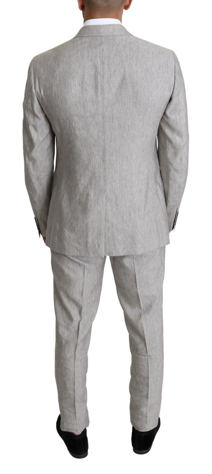 Dolce & Gabbana Men's Gray Single Breasted 2 Piece Linen NAPOLI Suit