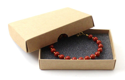 Red Jasper Bracelet With Silver Beads-1