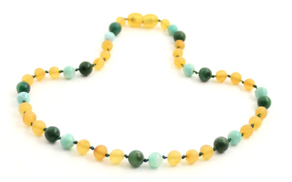 Amber and Amazonite Gemstone Necklaces-2