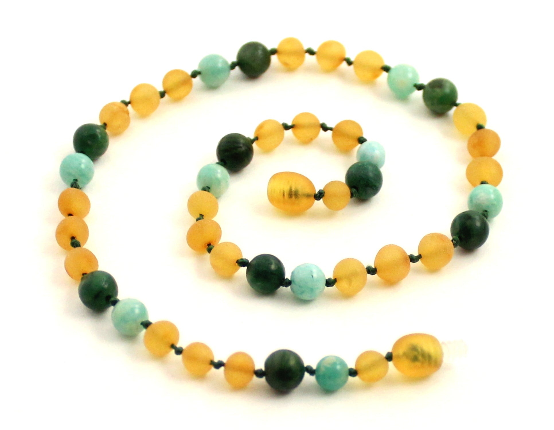 Amber and Amazonite Gemstone Necklaces-0