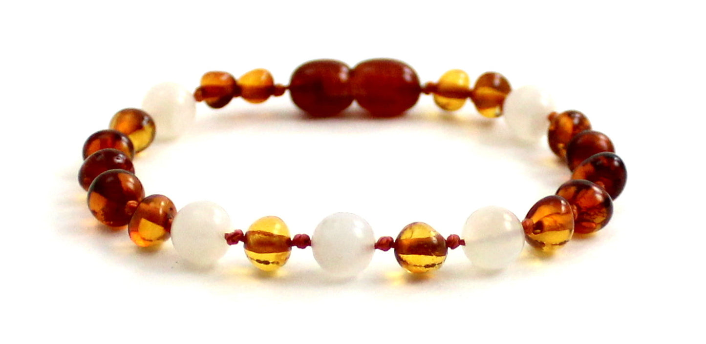 Amber and Moonstone Teething Anklets or Bracelets-4