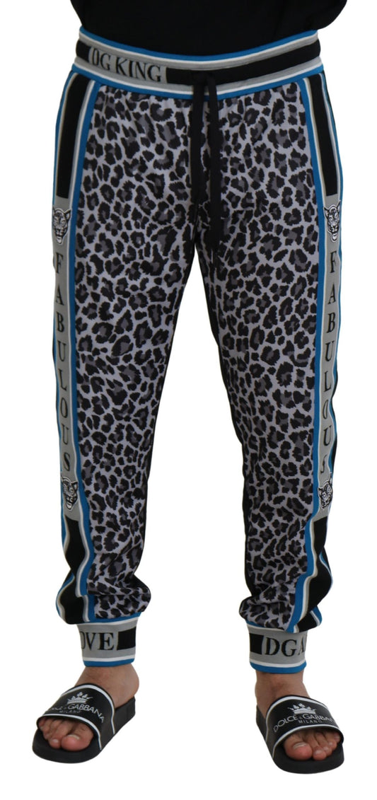 Dolce & Gabbana Men's Multicolor DG King Leopard Print Jogger Pants