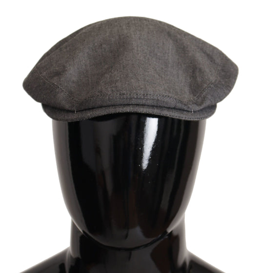 Gray Newsboy Men Capello Cotton Blend Hat