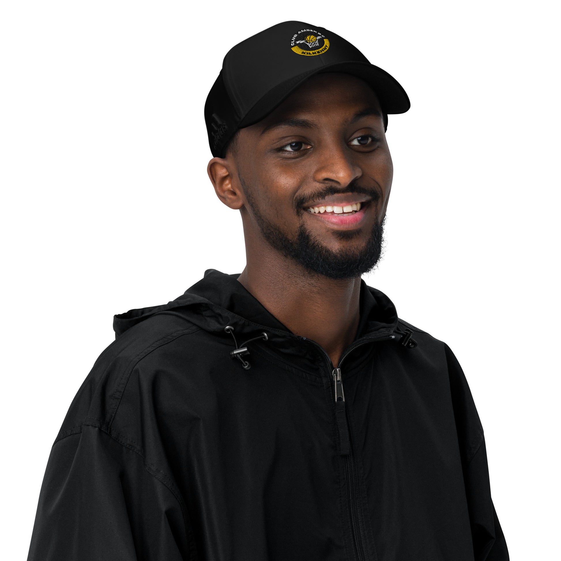 Club Amber Basketball Kilkenny Adidas Dad Hat - Designed by Moon Behind The Hill Available to Buy at a Discounted Price on Moon Behind The Hill Online Designer Discount Store