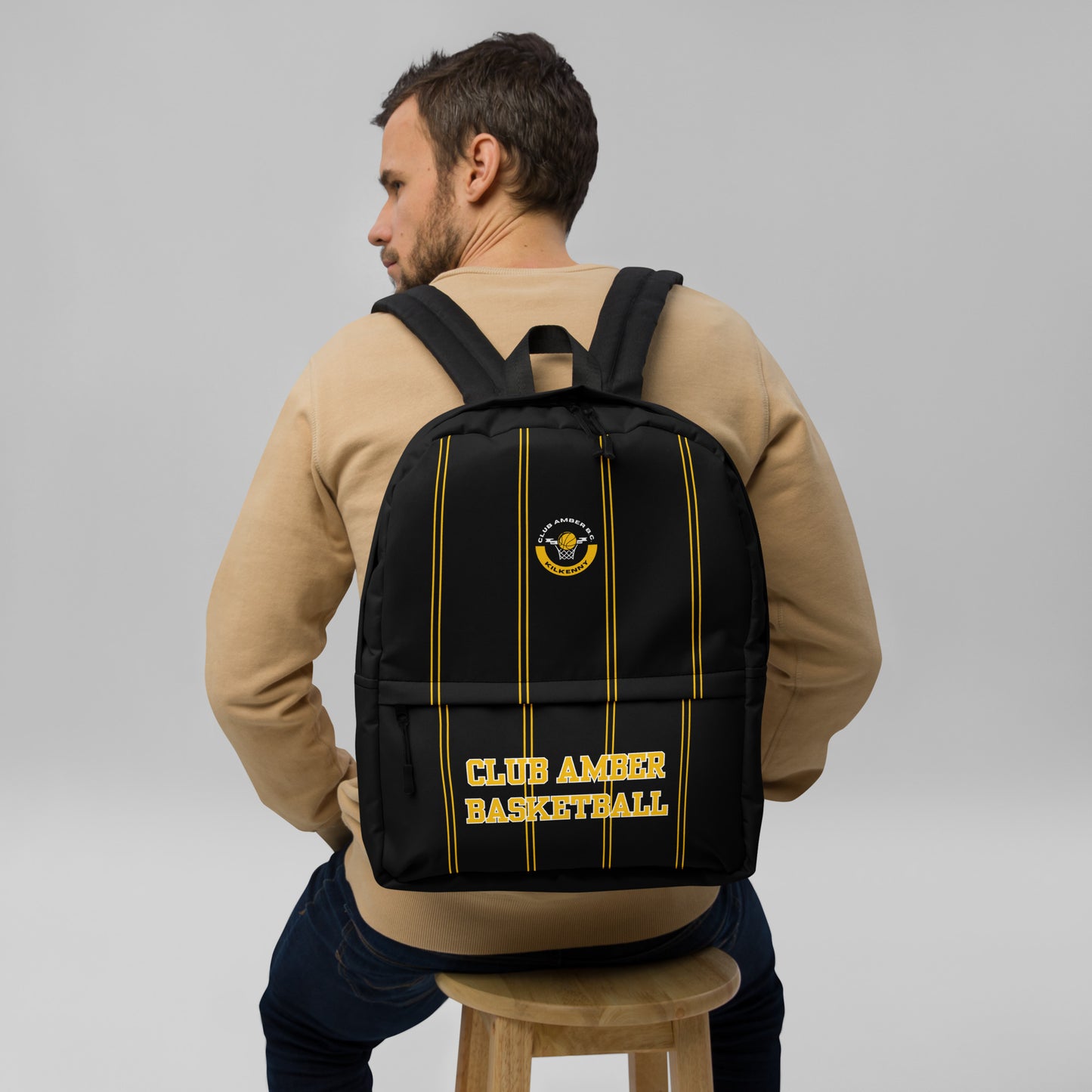 Club Amber Basketball Kilkenny Backpack - Designed by Moon Behind The Hill Available to Buy at a Discounted Price on Moon Behind The Hill Online Designer Discount Store