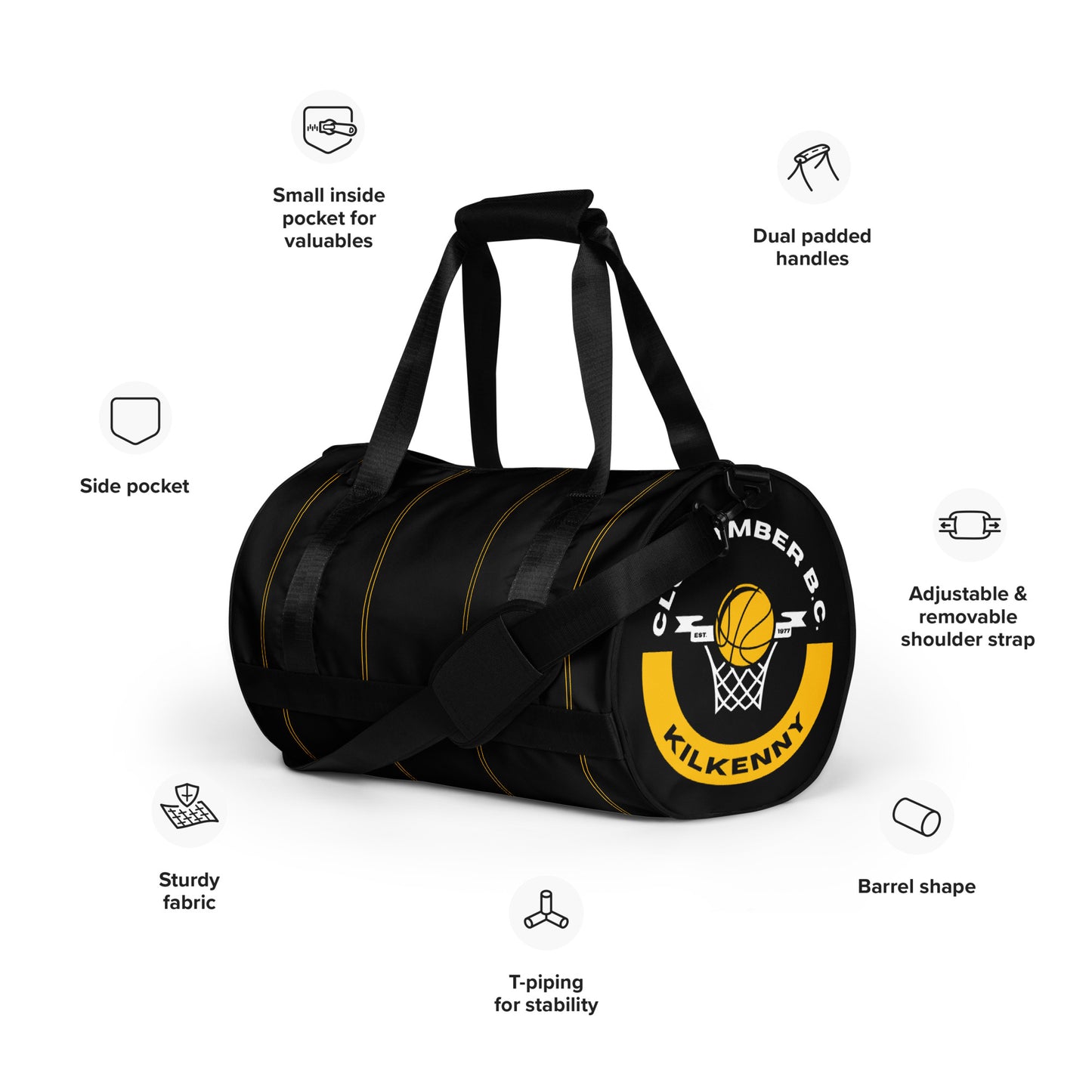Club Amber Kilkenny Gym Bag - Designed by Moon Behind The Hill Available to Buy at a Discounted Price on Moon Behind The Hill Online Designer Discount Store