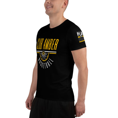 Club Amber Basketball Club Men's Athletic Training T-shirt - Designed by Moon Behind The Hill Available to Buy at a Discounted Price on Moon Behind The Hill Online Designer Discount Store