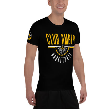 Club Amber Basketball Club Men's Athletic Training T-shirt - Designed by Moon Behind The Hill Available to Buy at a Discounted Price on Moon Behind The Hill Online Designer Discount Store