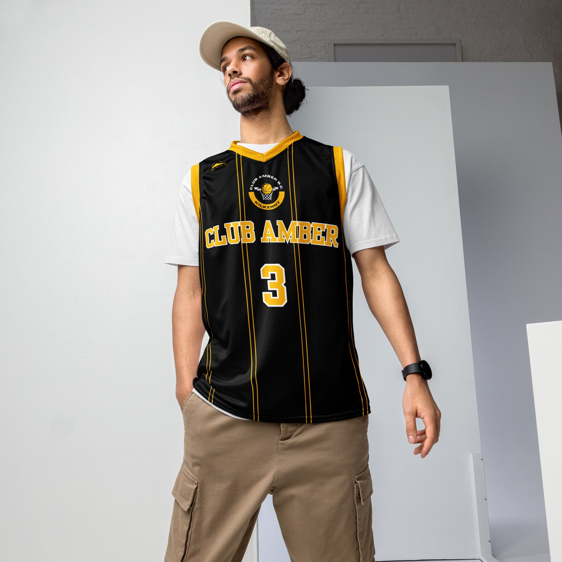 Club Amber #3 Unisex Basketball Jersey 2023 - Designed by Moon Behind The Hill Available to Buy at a Discounted Price on Moon Behind The Hill Online Designer Discount Store